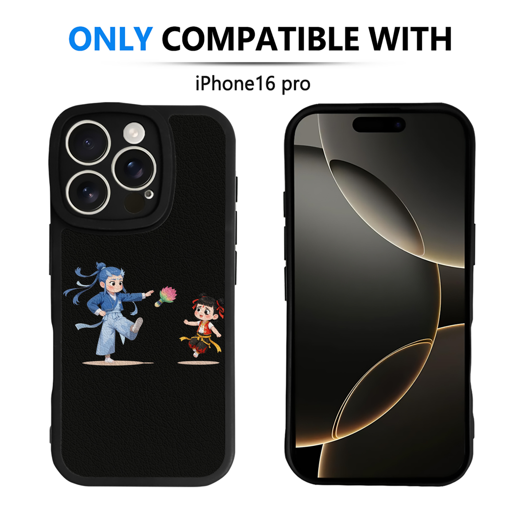 （画像用） Ne Zha 2 ナタ 魔童の大暴れ 【iPhone 16シリーズ対応】シリコンスマホケース（レザー調） 材質：シリコン